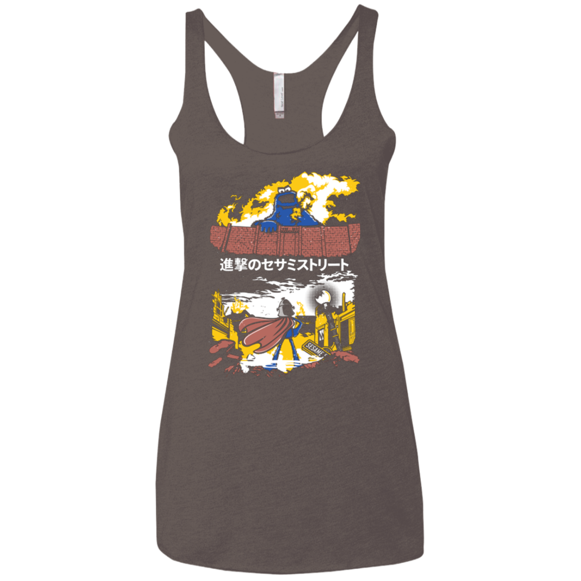 Attack on Sesame Street Women's Triblend Racerback Tank