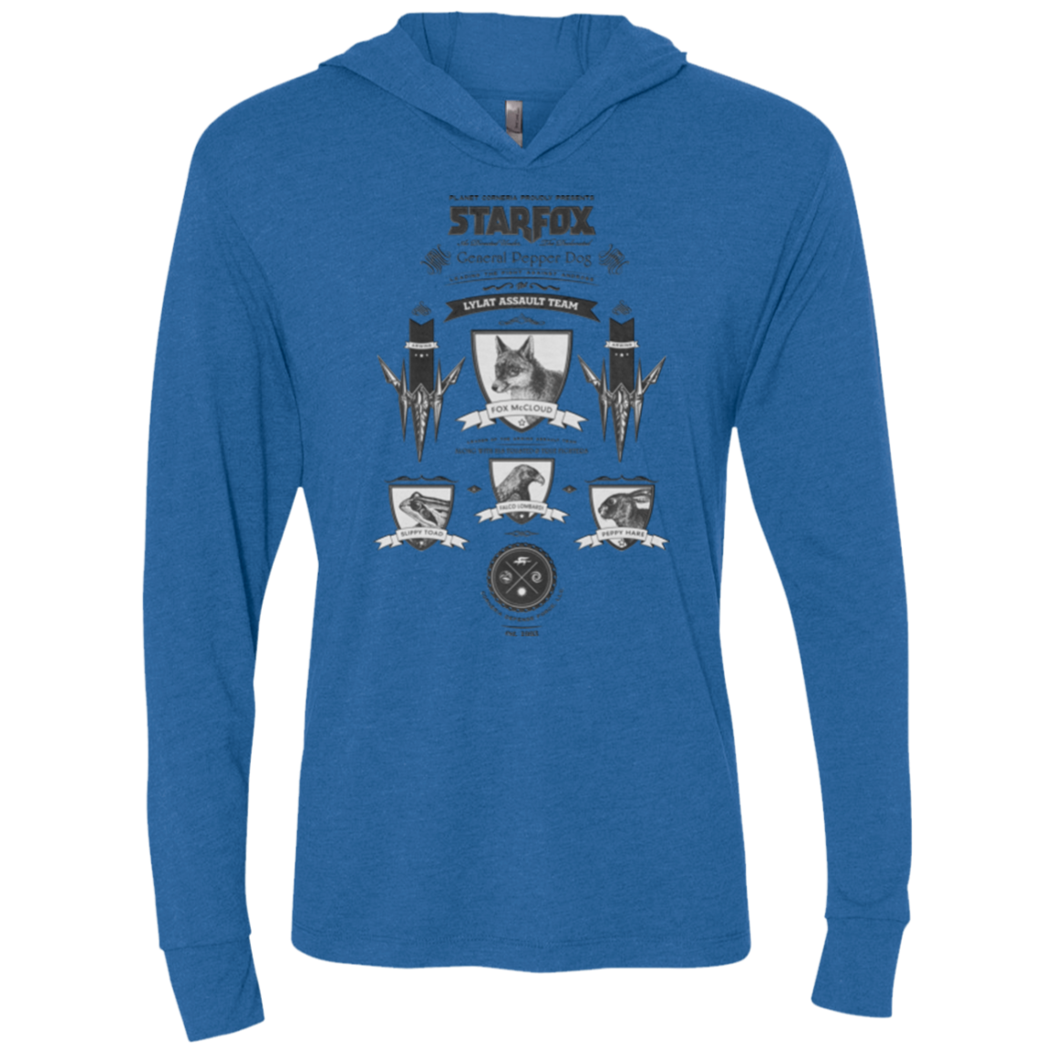 Star Fox Vintage Triblend Long Sleeve Hoodie Tee