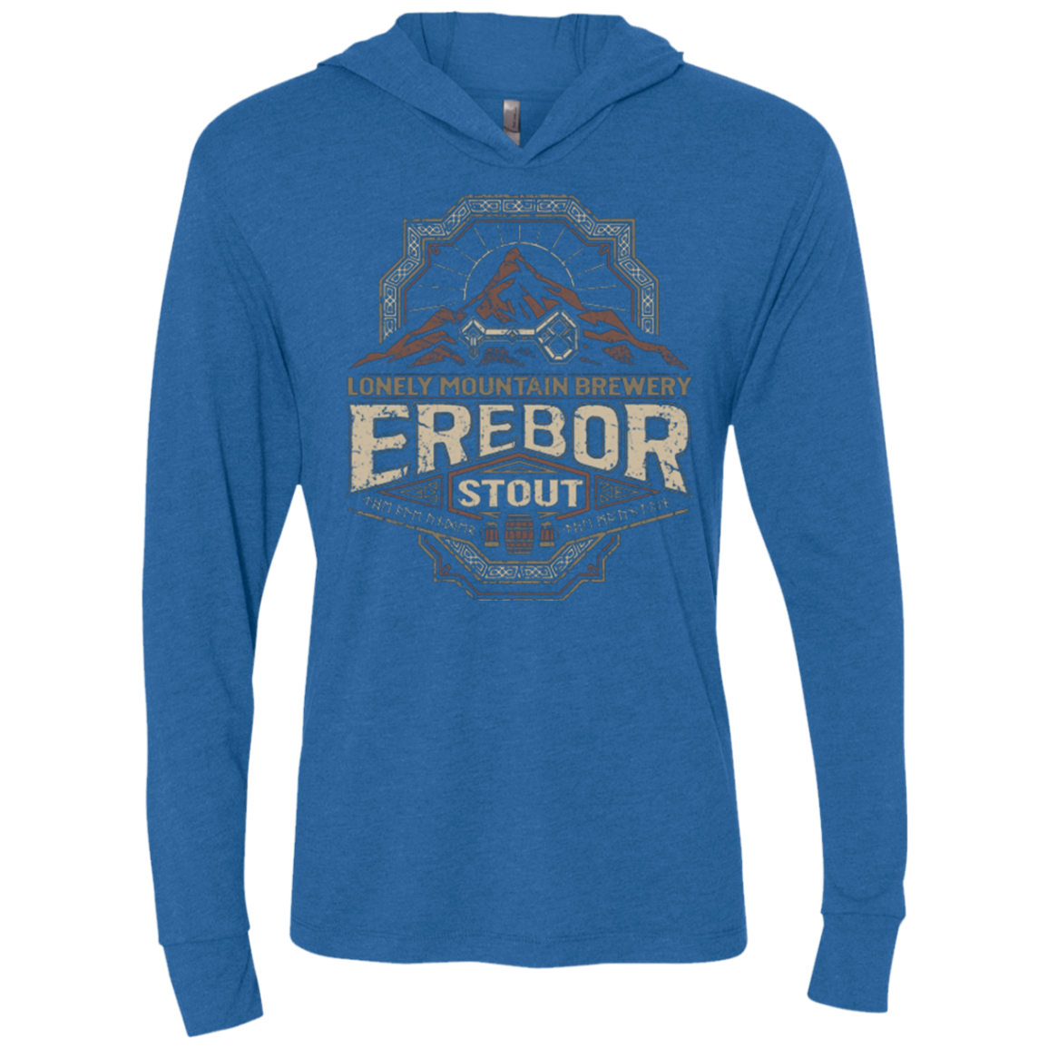Erebor Stout Triblend Long Sleeve Hoodie Tee