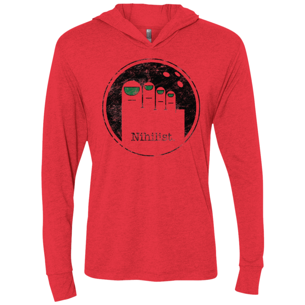 Minimalist Nihilist Triblend Long Sleeve Hoodie Tee