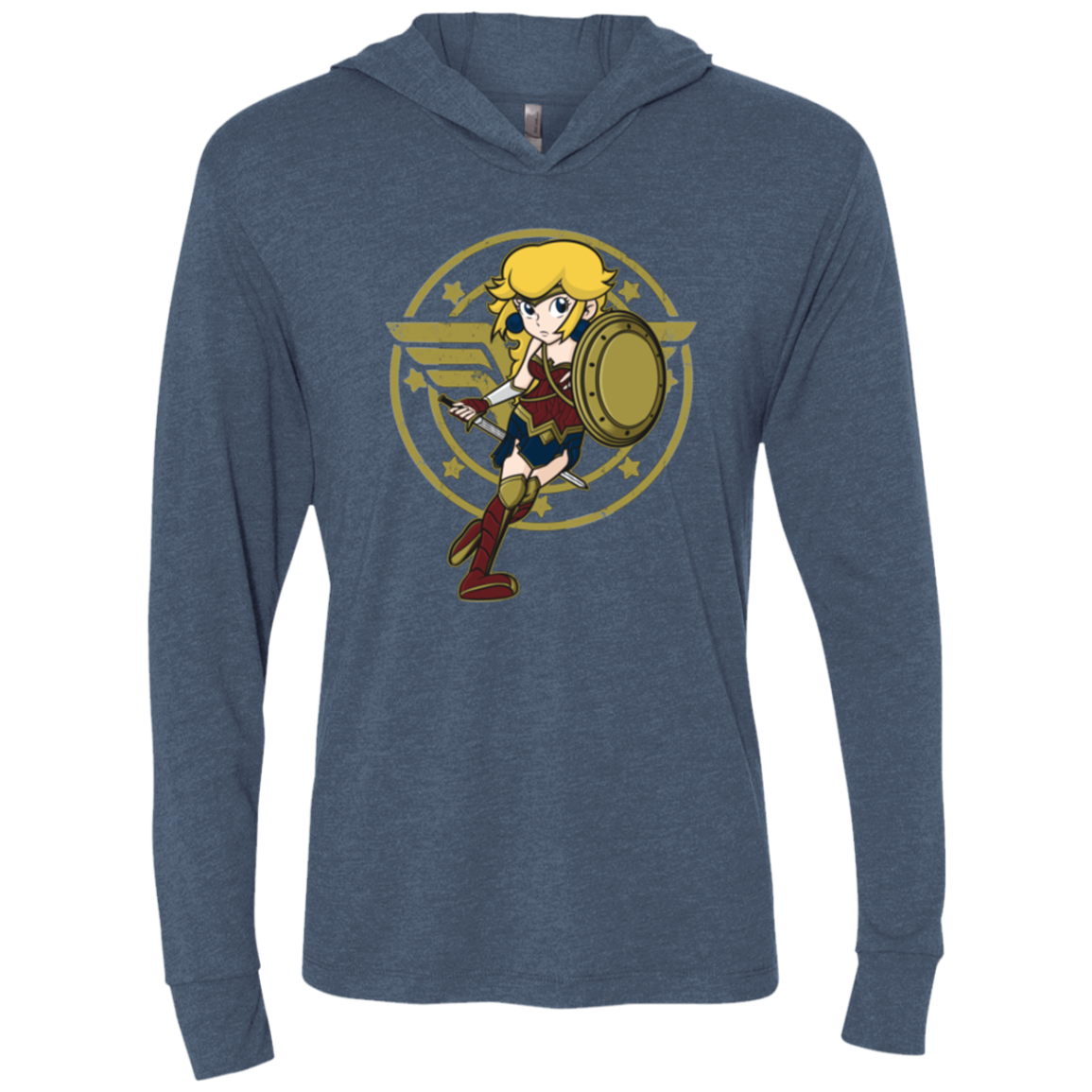 Wonder Peach Triblend Long Sleeve Hoodie Tee