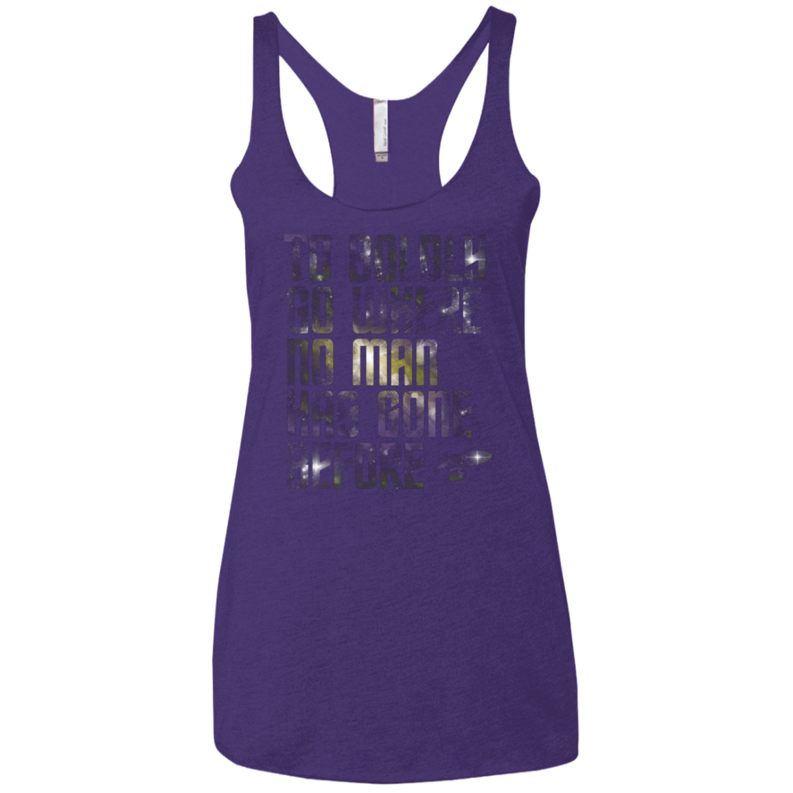 Where no Man has gone Before Women's Triblend Racerback Tank