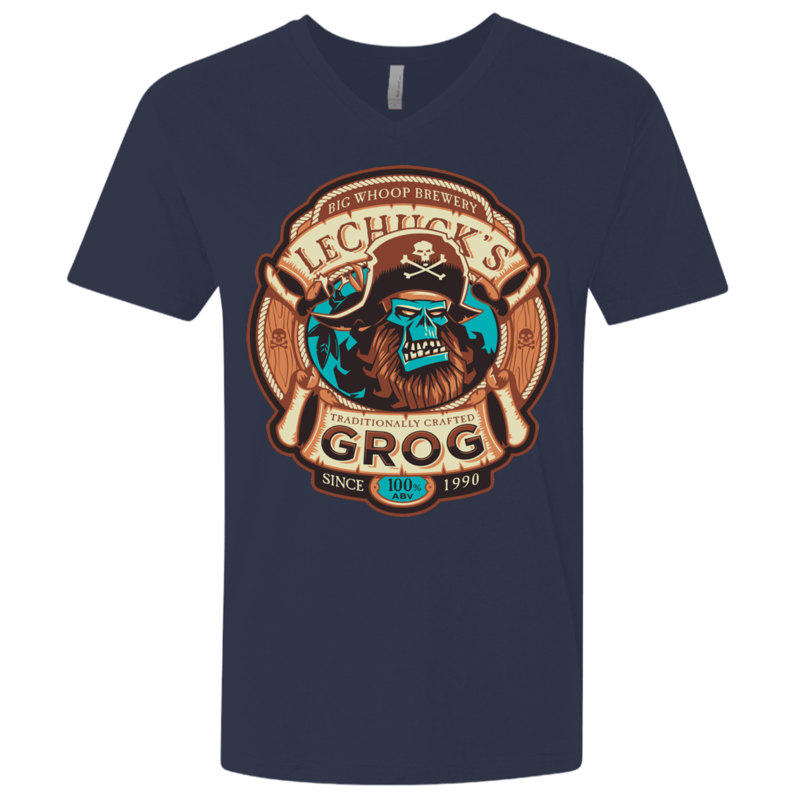 Ghost Pirate Grog Nmns Men's Premium V-Neck