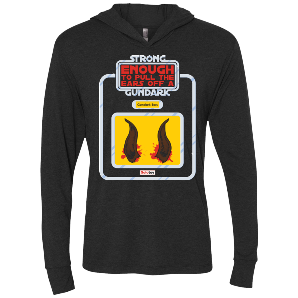 Gundark Ears Triblend Long Sleeve Hoodie Tee