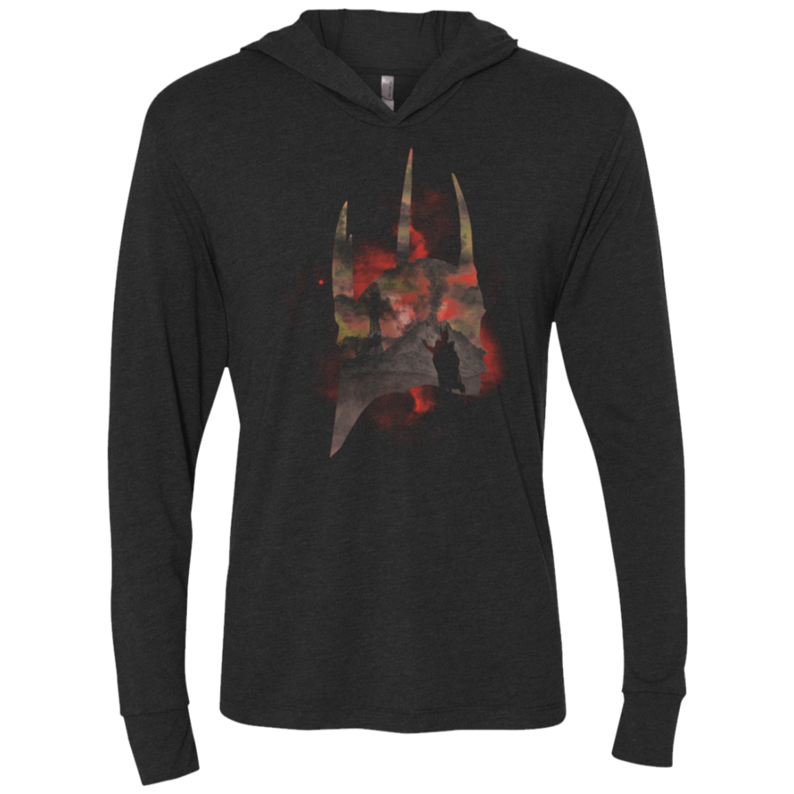 Dark Lord Head Triblend Long Sleeve Hoodie Tee