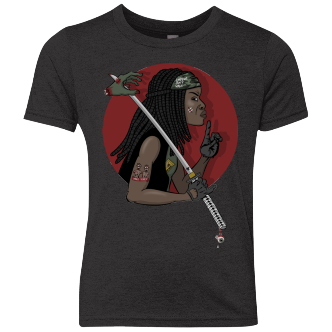 On A Michonne Youth Triblend T-Shirt
