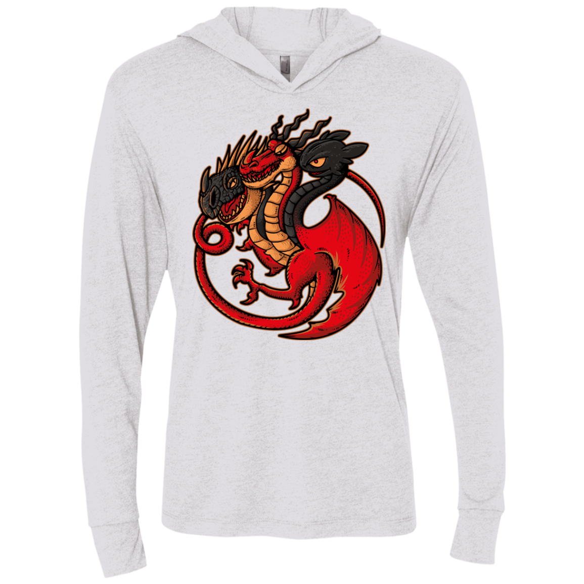 FIRE BLOOD AND TRAINING Triblend Long Sleeve Hoodie Tee