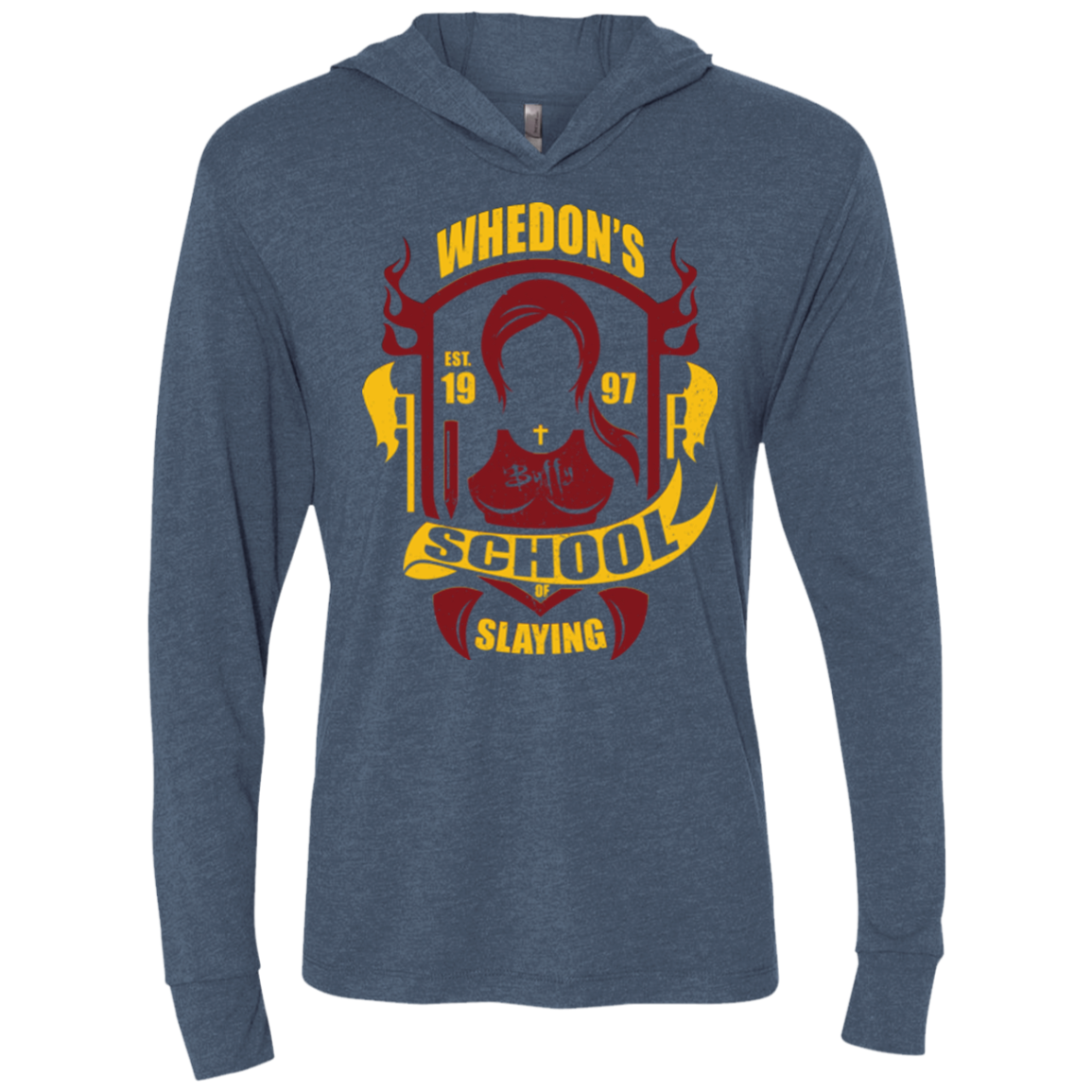 School of Slaying Triblend Long Sleeve Hoodie Tee