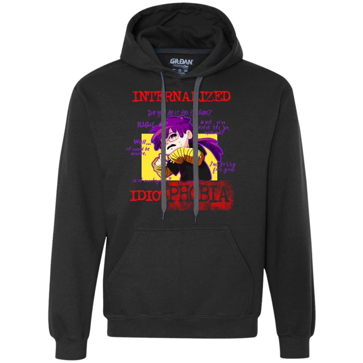 Idiot phobia Premium Fleece Hoodie