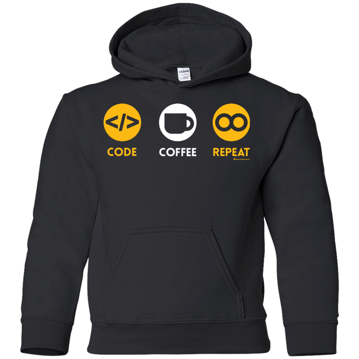 Code Coffee Repeat Youth Hoodie