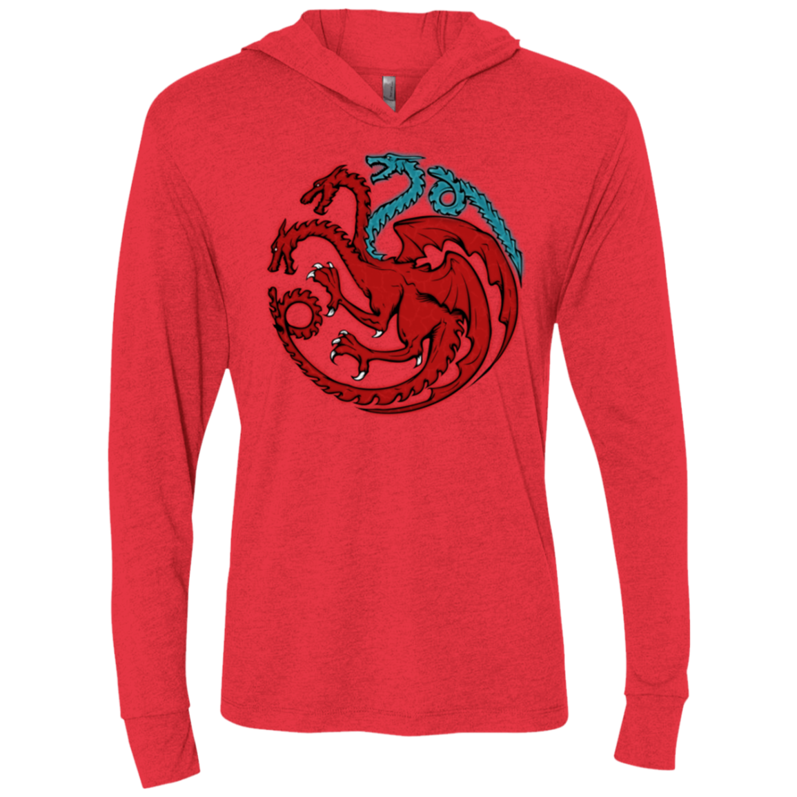 Trinity of fire and ice V2 Triblend Long Sleeve Hoodie Tee