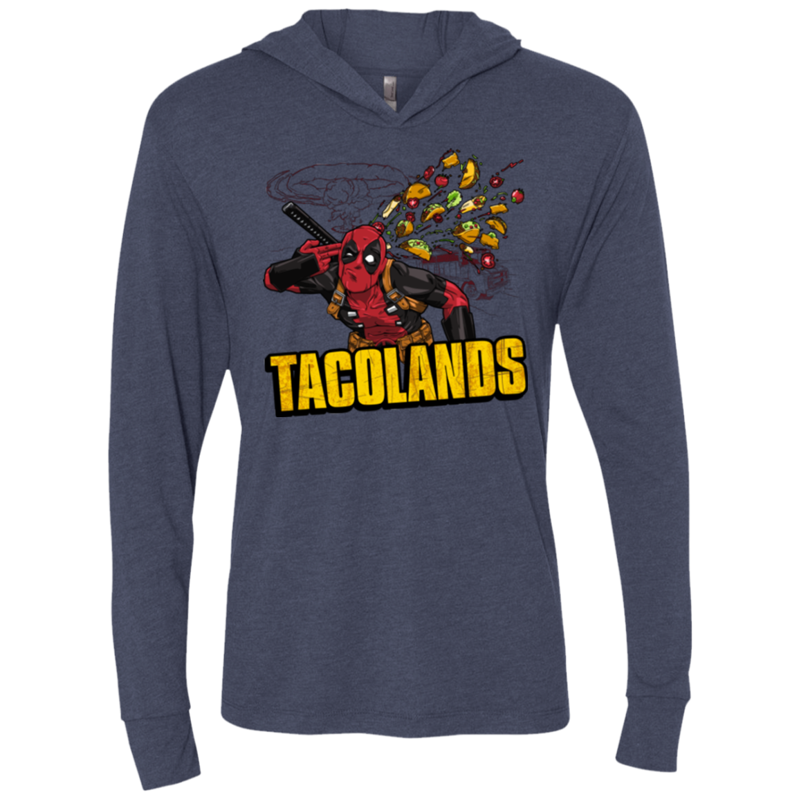 Tacolands Triblend Long Sleeve Hoodie Tee
