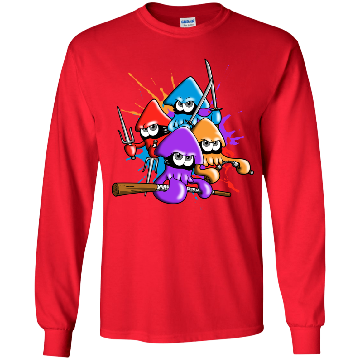 Teenage Mutant Ninja Squids Youth Long Sleeve T-Shirt
