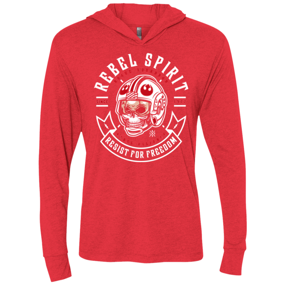 Rebel Since 1977 Triblend Long Sleeve Hoodie Tee