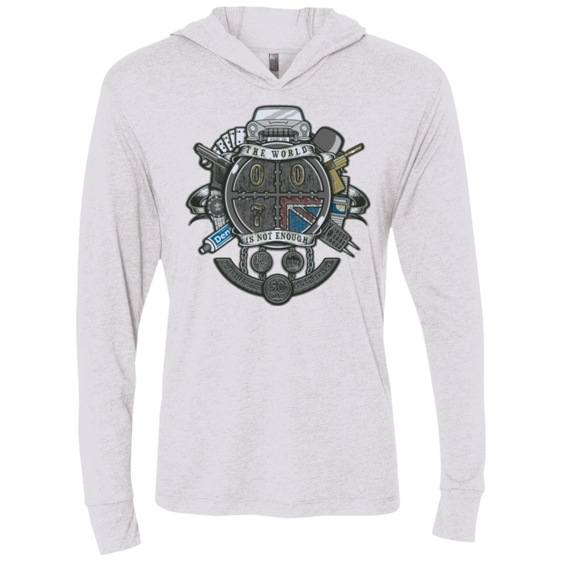 British Spy Crest Triblend Long Sleeve Hoodie Tee