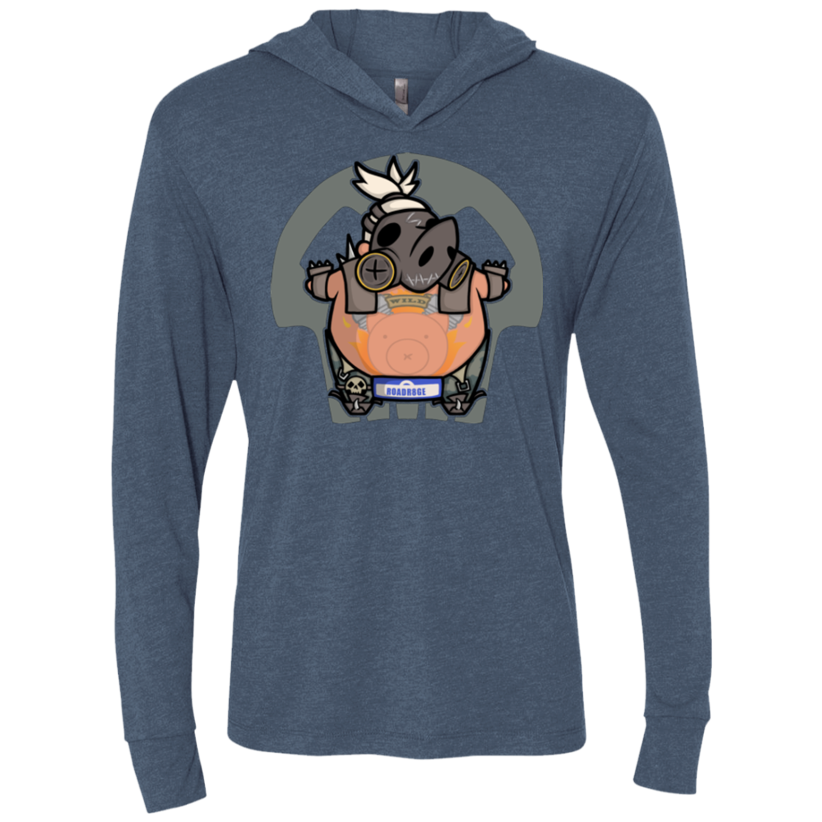 Super Cute Hog Triblend Long Sleeve Hoodie Tee