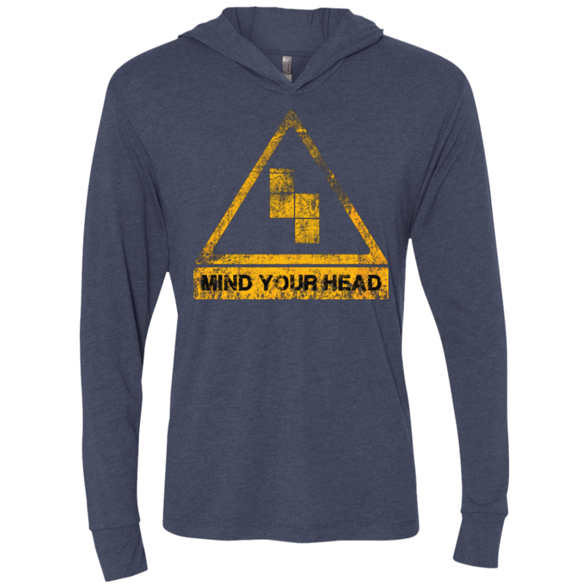 MIND YOUR HEAD Triblend Long Sleeve Hoodie Tee