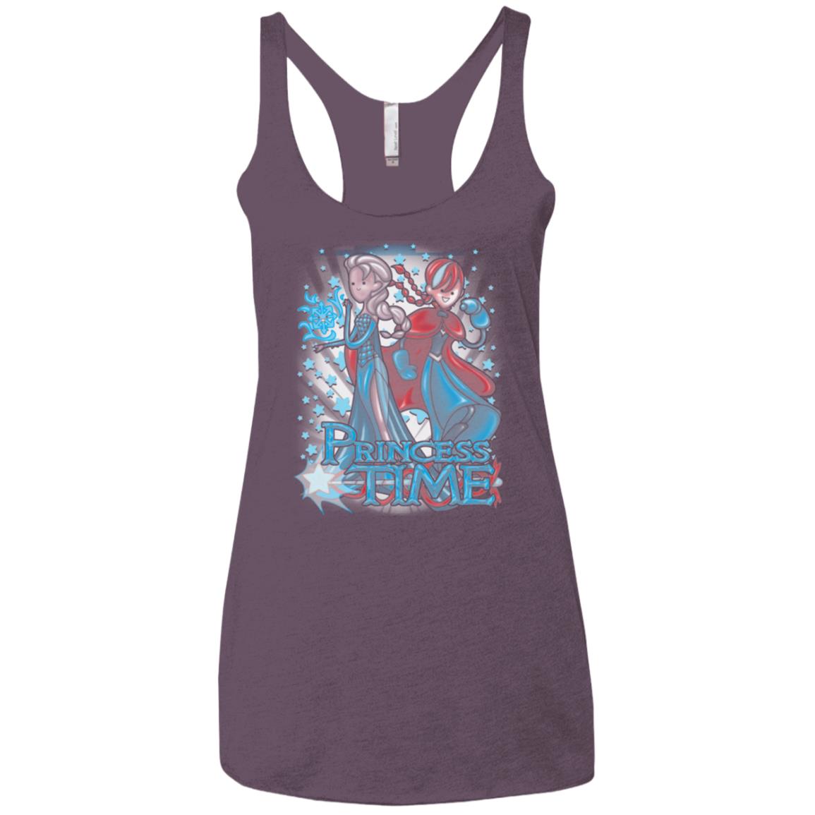 Princess Time Elsa Anna Women's Triblend Racerback Tank