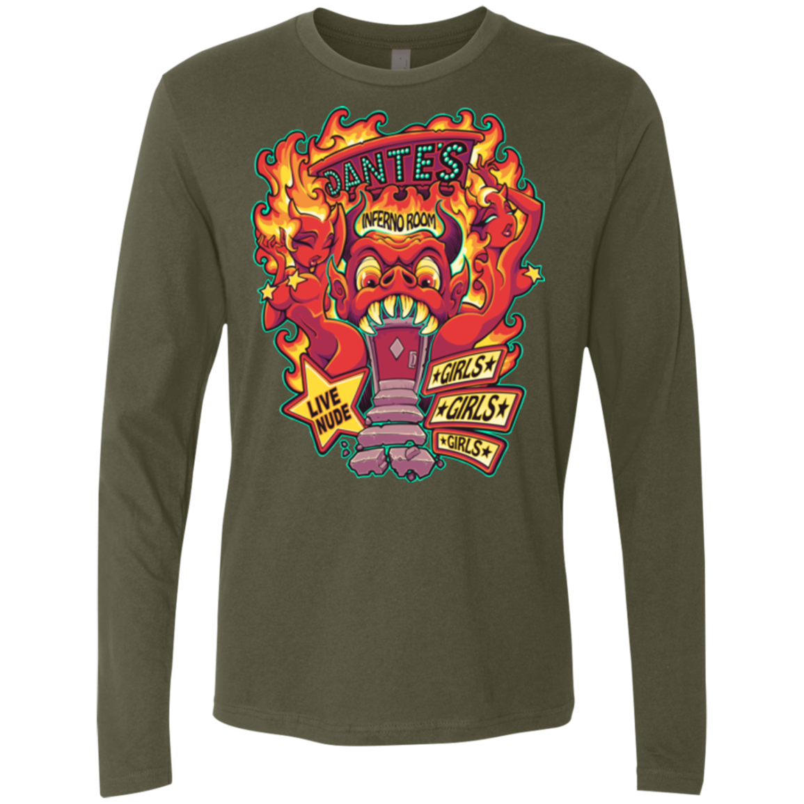 Dantes Inferno Room Men's Premium Long Sleeve