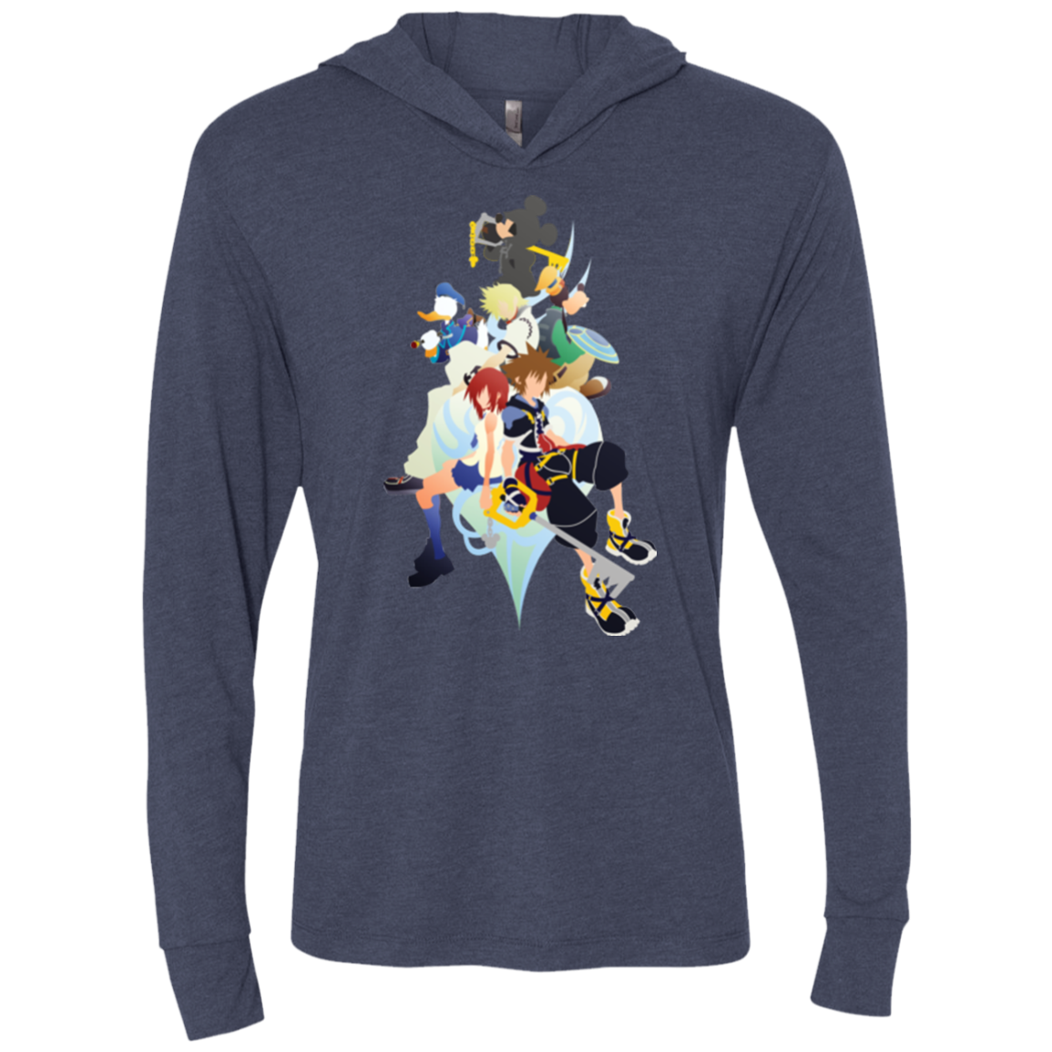 Kingdom Hearts Triblend Long Sleeve Hoodie Tee