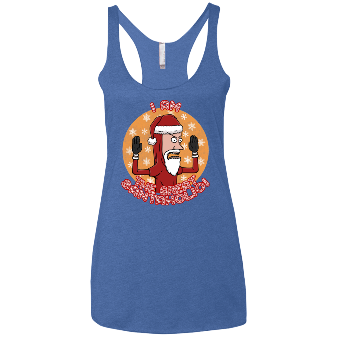 The Great Santaholio Women's Triblend Racerback Tank