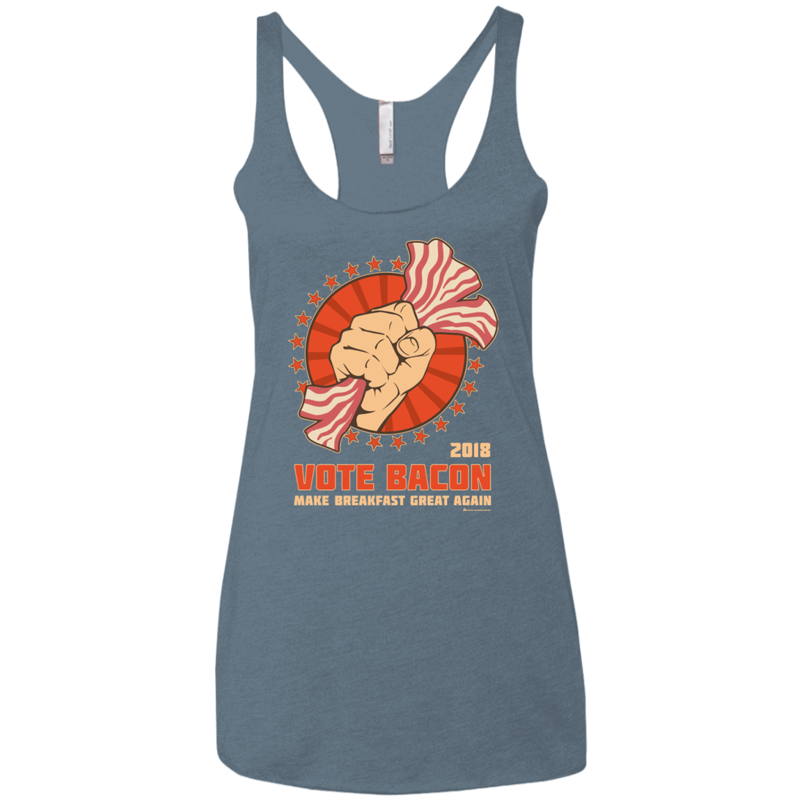 Vote Bacon In 2018 Women's Triblend Racerback Tank