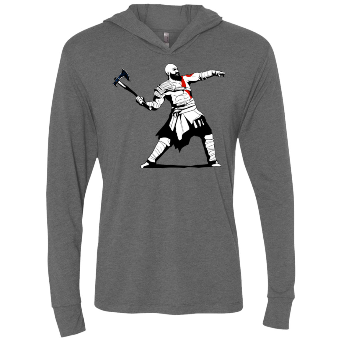 Kratos Banksy Triblend Long Sleeve Hoodie Tee