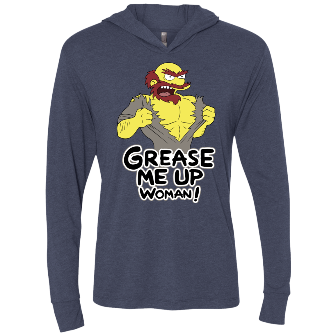 Grease Me Up Triblend Long Sleeve Hoodie Tee