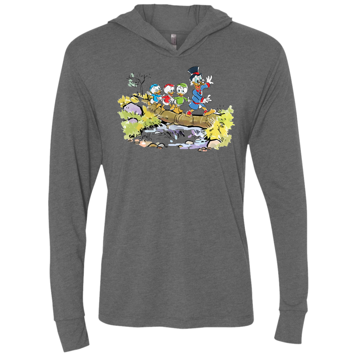 Duck Tails Triblend Long Sleeve Hoodie Tee