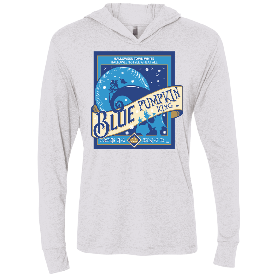 Blue Pumpkin King Triblend Long Sleeve Hoodie Tee