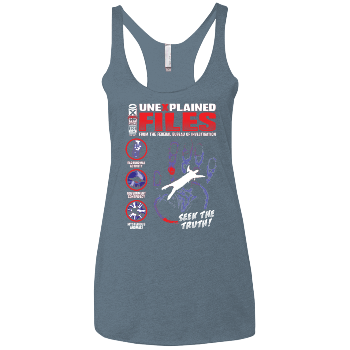 Unexplained Files Women's Triblend Racerback Tank