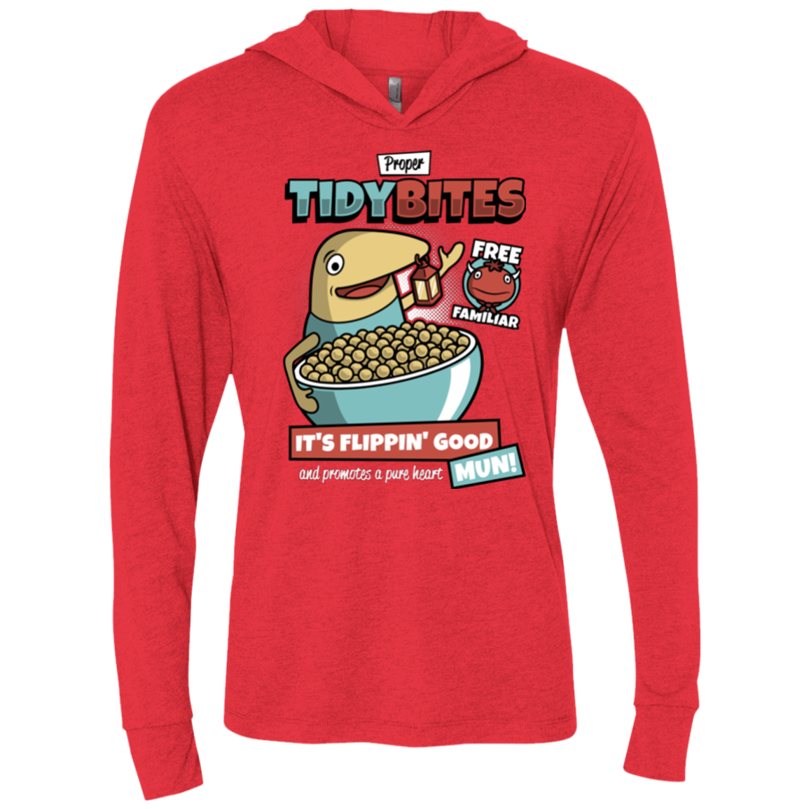 PROPER TIDY BITES Triblend Long Sleeve Hoodie Tee