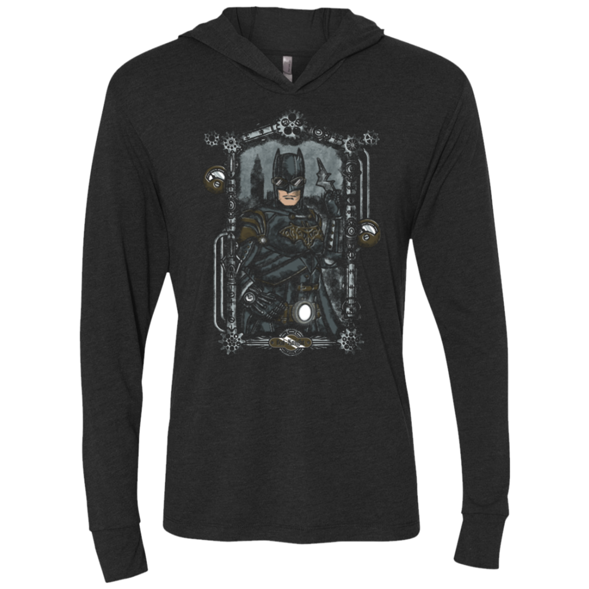 Bat Knight Triblend Long Sleeve Hoodie Tee
