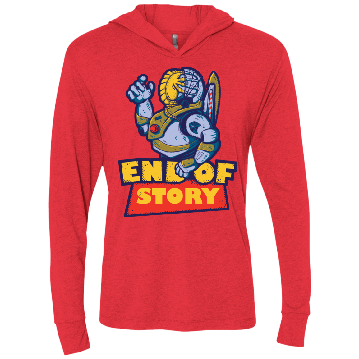 END OF STORY Triblend Long Sleeve Hoodie Tee