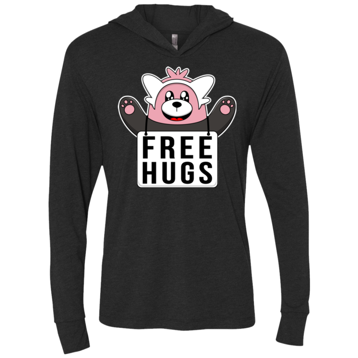 Free Hugs Triblend Long Sleeve Hoodie Tee