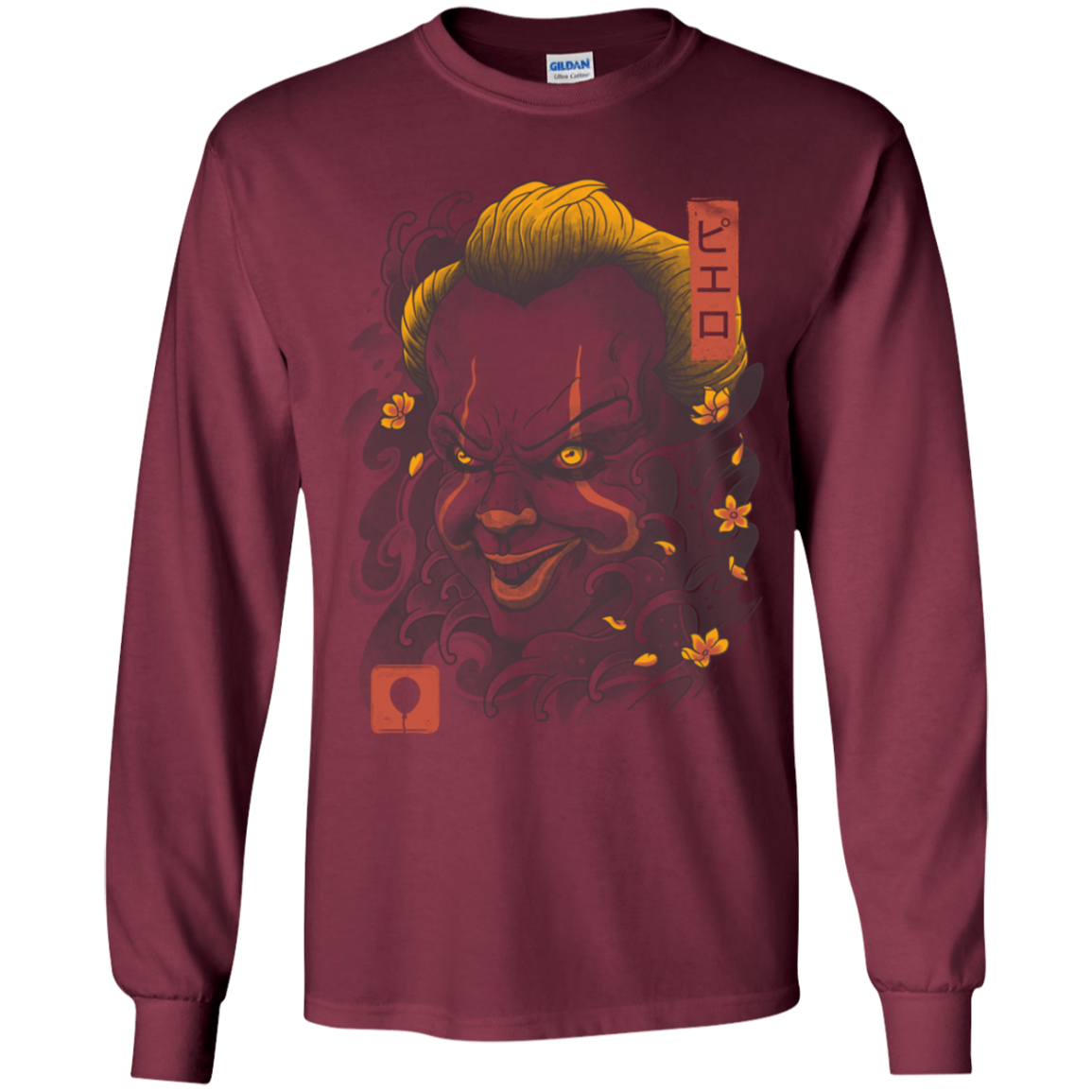 Oni Clown Mask Youth Long Sleeve T-Shirt