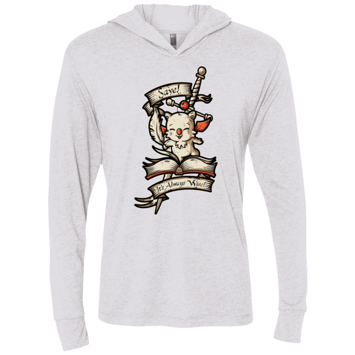 FANTASY SAVE POINT Triblend Long Sleeve Hoodie Tee