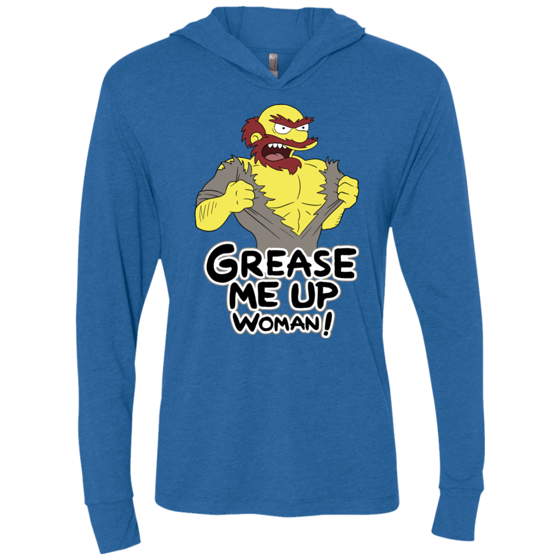 Grease Me Up Triblend Long Sleeve Hoodie Tee