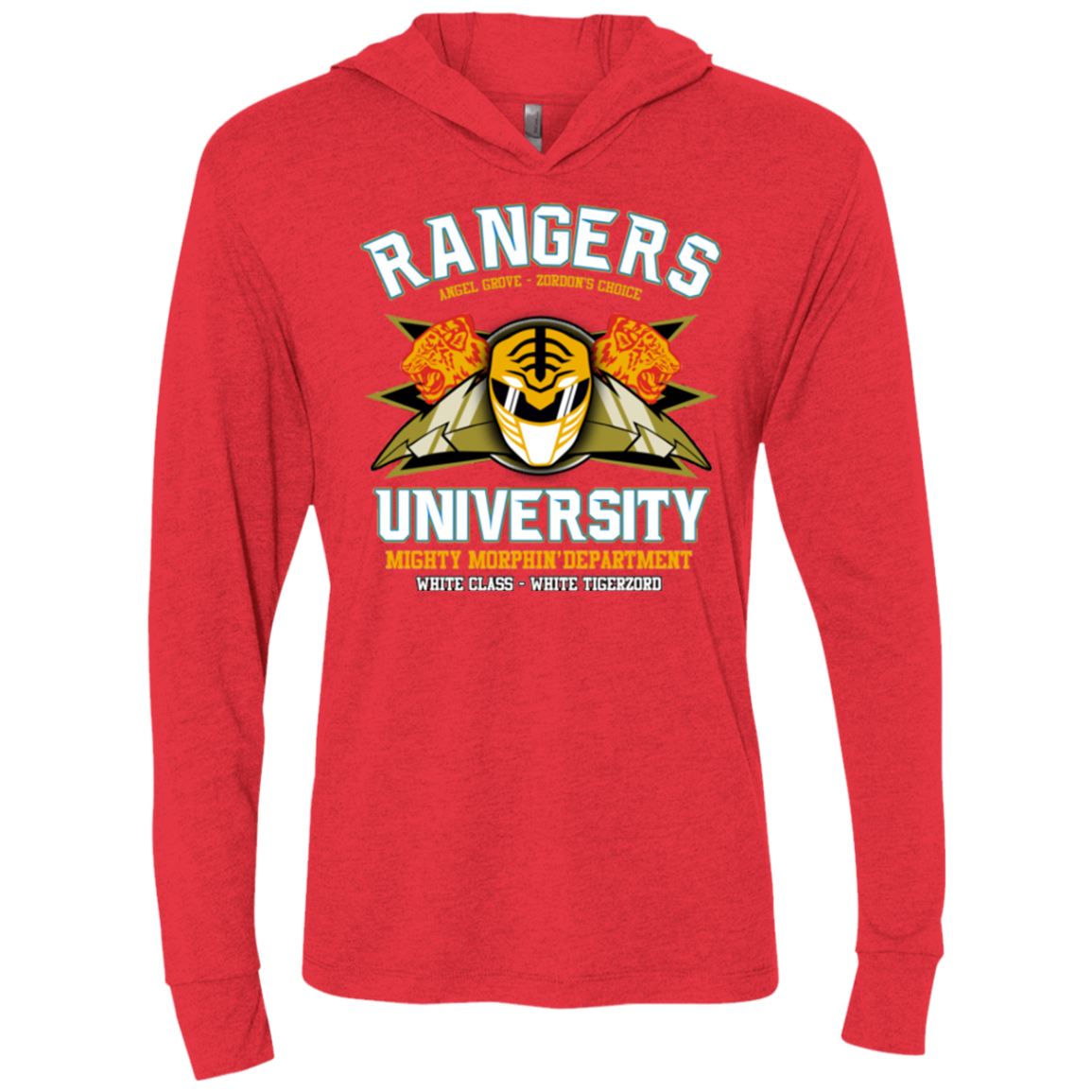 Rangers U White Ranger Triblend Long Sleeve Hoodie Tee