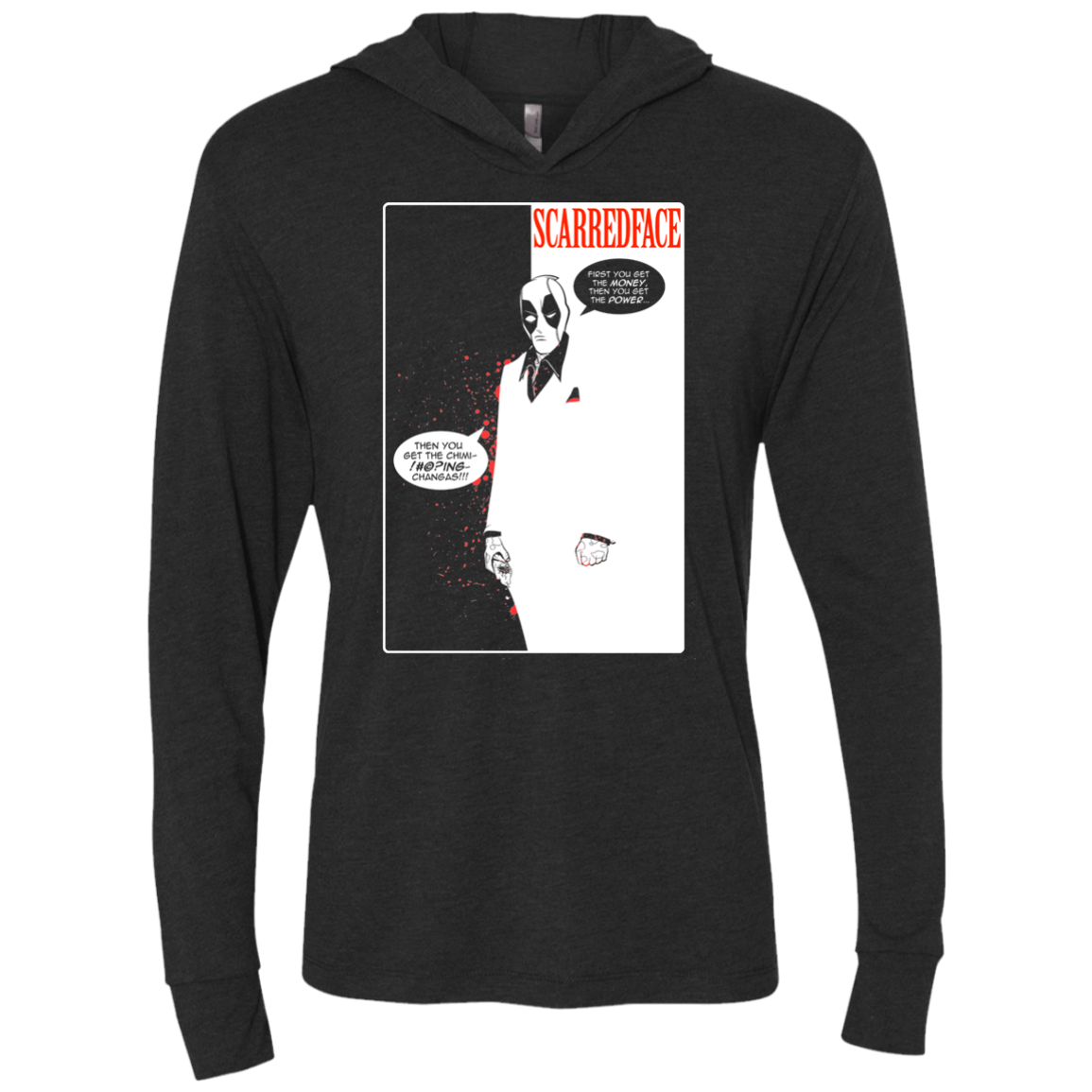 SCARREDFACE Triblend Long Sleeve Hoodie Tee