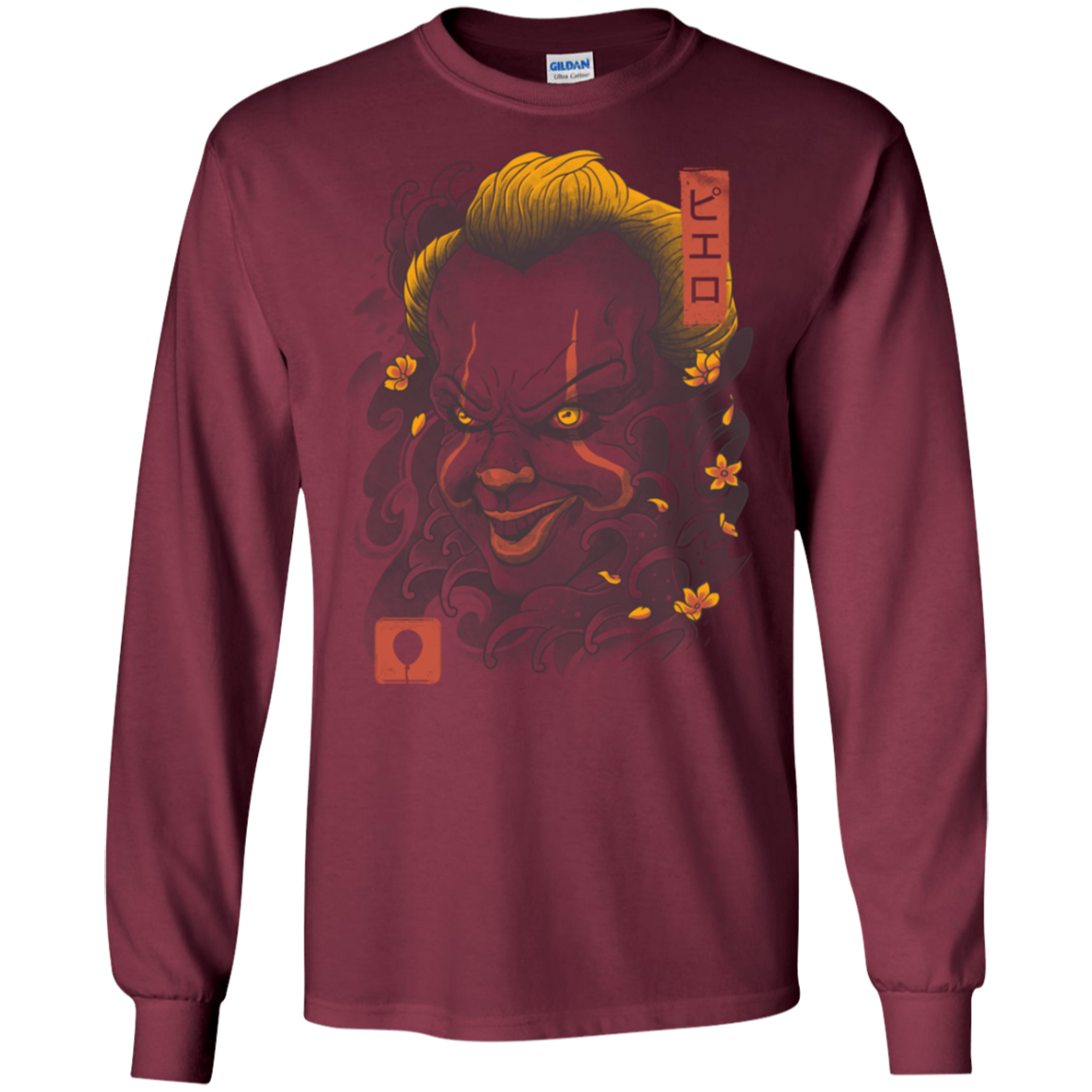 Oni Clown Mask Men's Long Sleeve T-Shirt