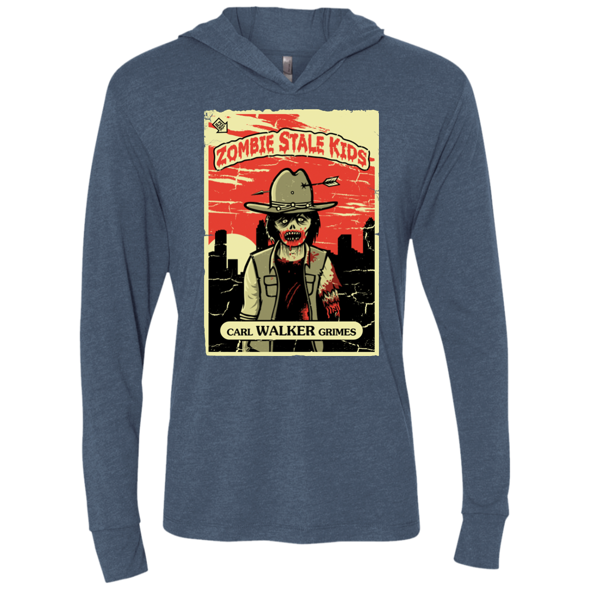 Zombie Stale Kids Triblend Long Sleeve Hoodie Tee