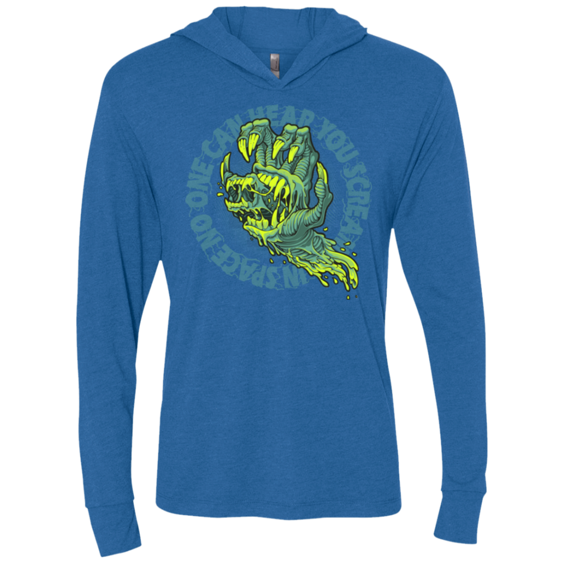 The Hand That Feeds Triblend Long Sleeve Hoodie Tee