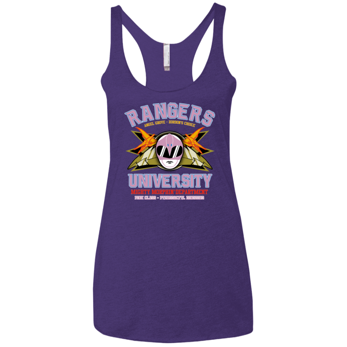 Rangers U Pink Ranger Women's Triblend Racerback Tank
