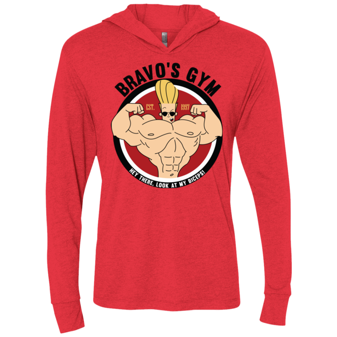 Bravo's Gym Triblend Long Sleeve Hoodie Tee
