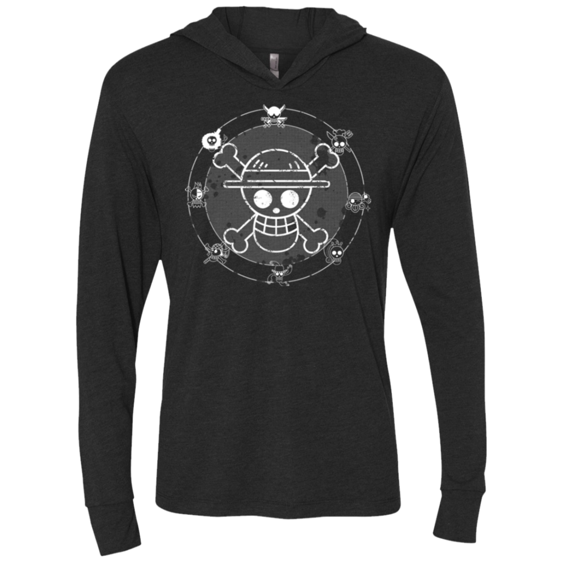One Piece Triblend Long Sleeve Hoodie Tee