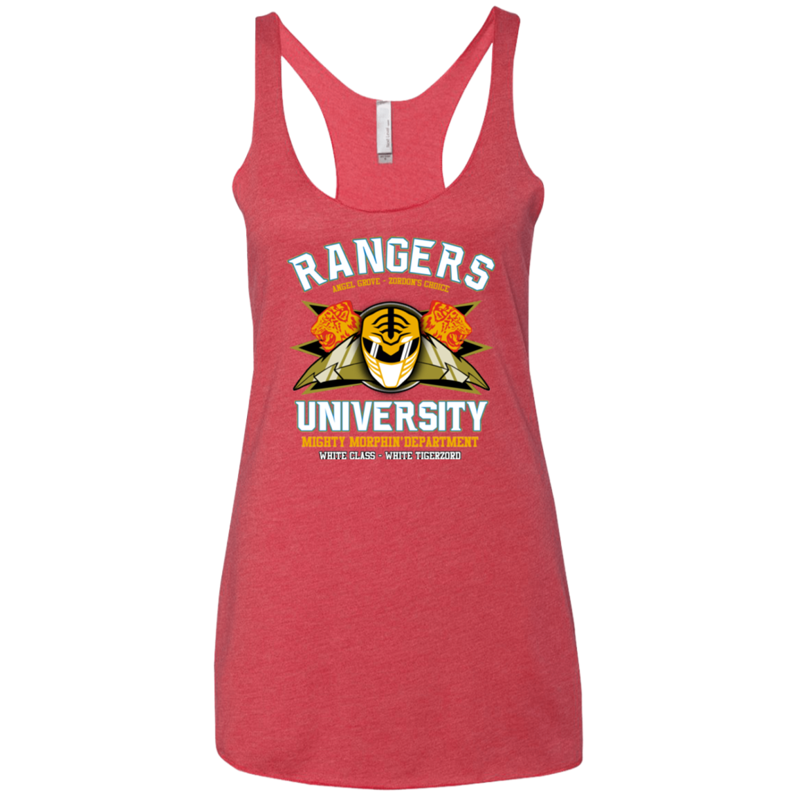Rangers U White Ranger Women's Triblend Racerback Tank