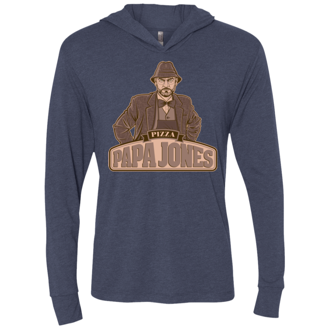 Papa Jones Triblend Long Sleeve Hoodie Tee