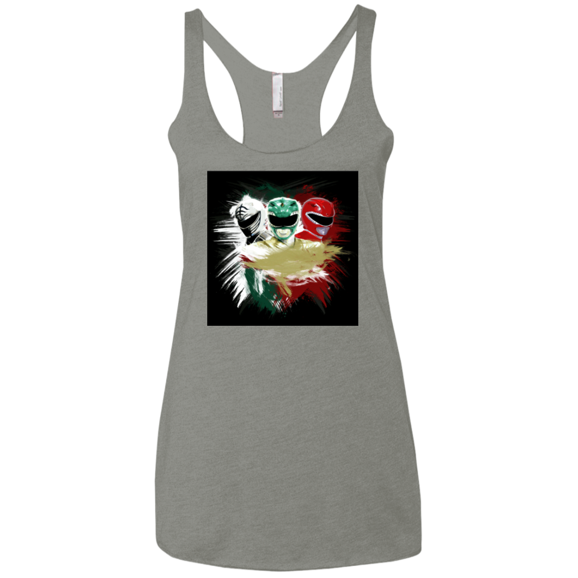 White Green Red Women's Triblend Racerback Tank