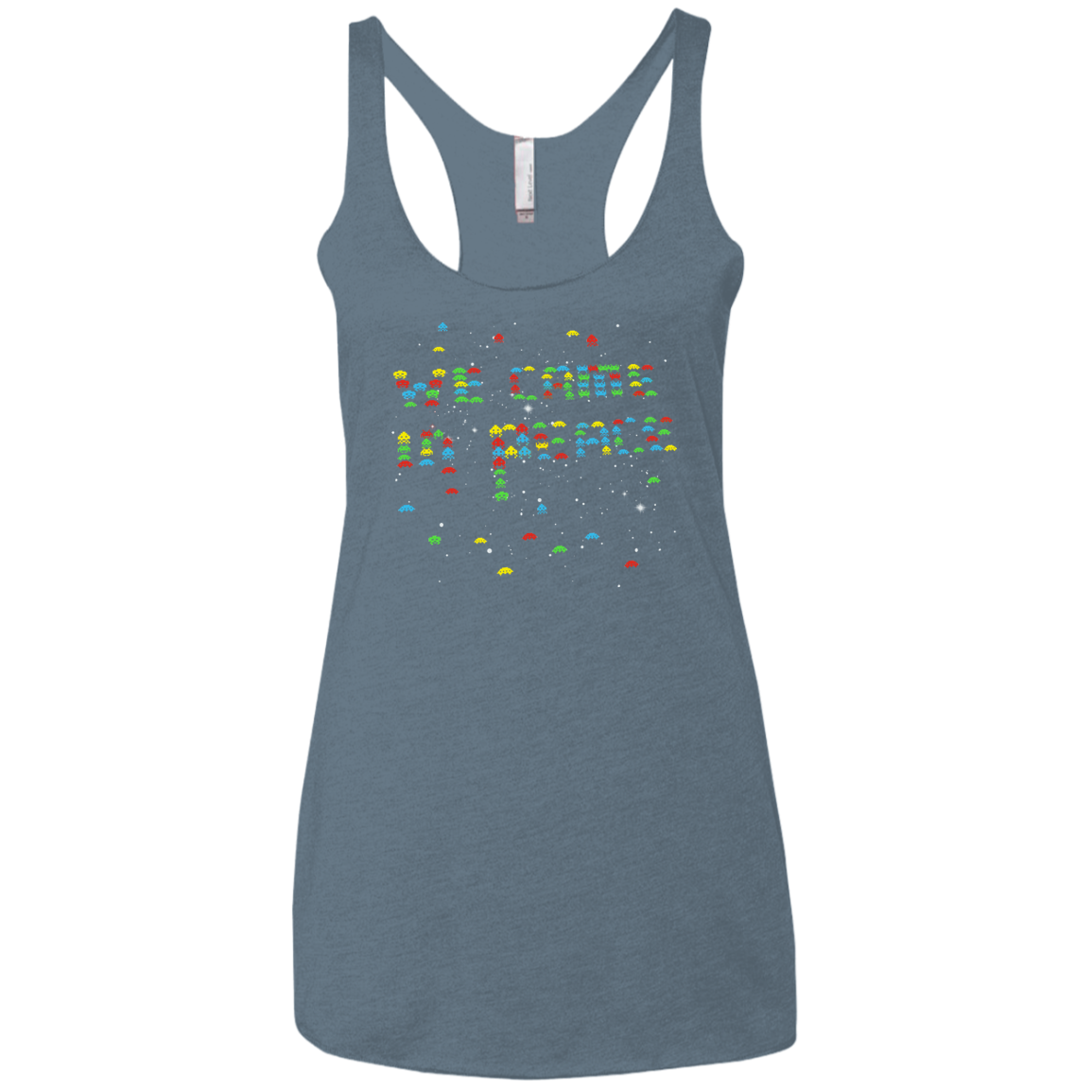 We came in peace Women's Triblend Racerback Tank